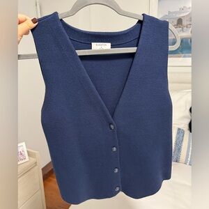 Navy knit vest with deep cut v neck #y2k